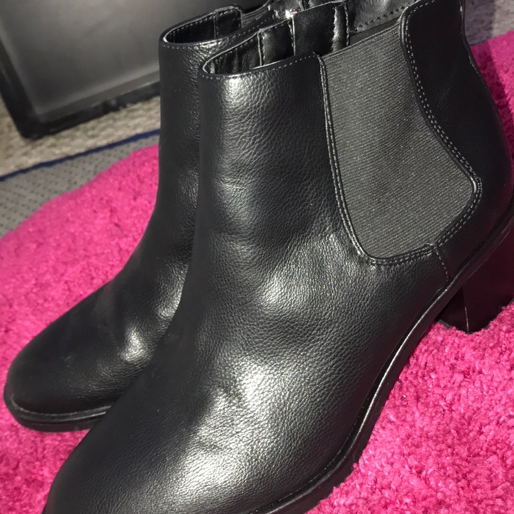 Black leather boots